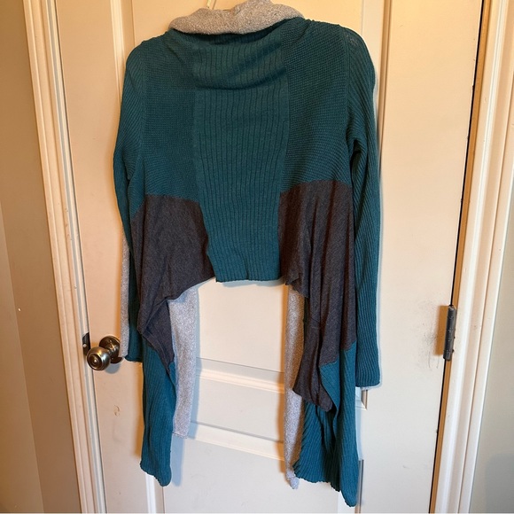 Sparrow by Anthropologie size L teal, grey and black hi low sweater - Picture 3 of 11